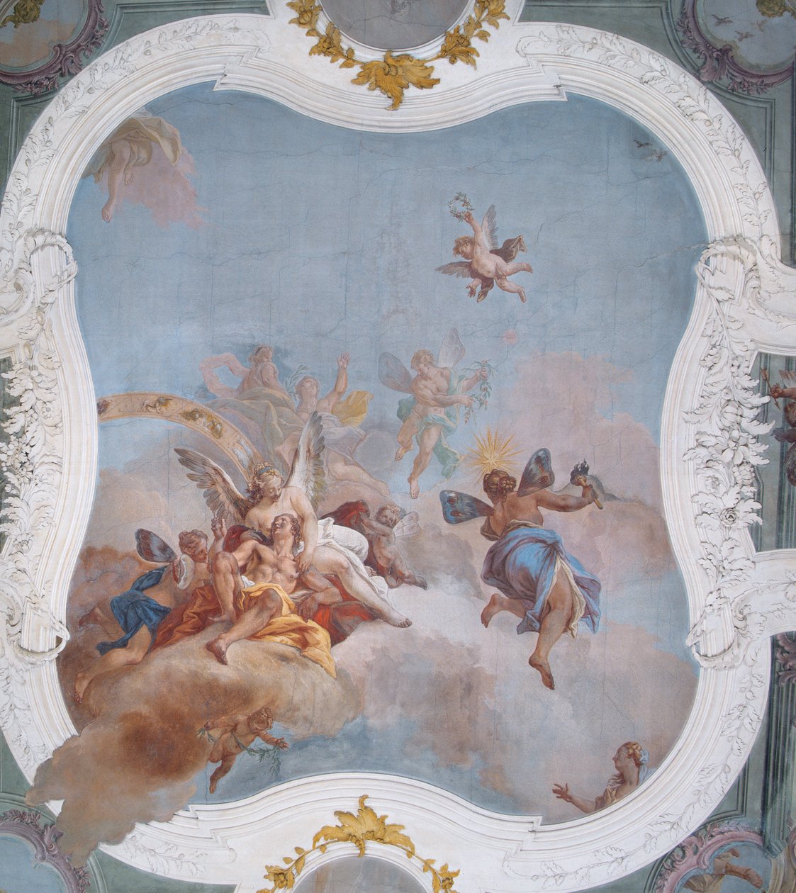 Escena Mitológica con el Zodiaco de Italian School
