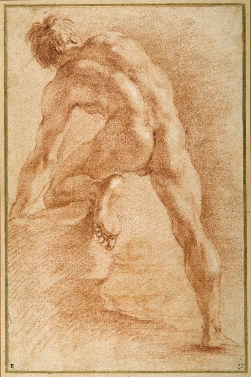 Hombre desnudo visto desde atrás, finales del siglo XVII de Italian School