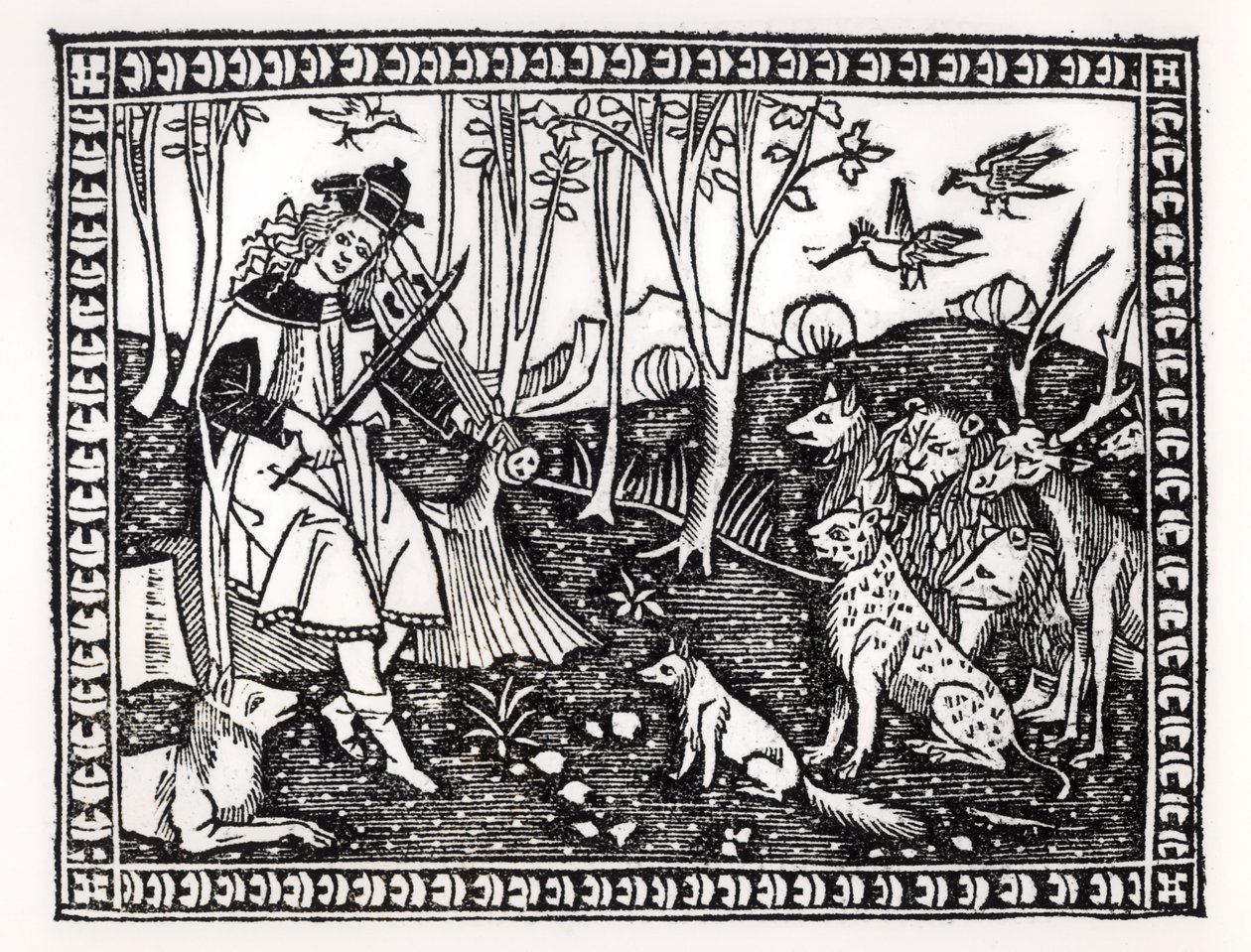 Orfeo tocando para los animales, 1500 de Italian School