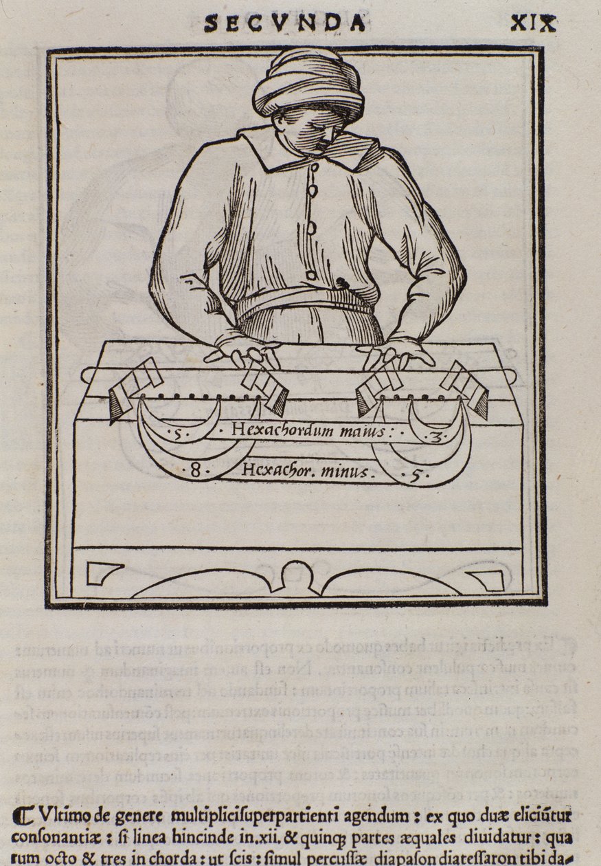 Página de Musica theorica por Lodovico Fogliani (1475?-1542) (o Ludovico Foliani) teórico musical de Italian School