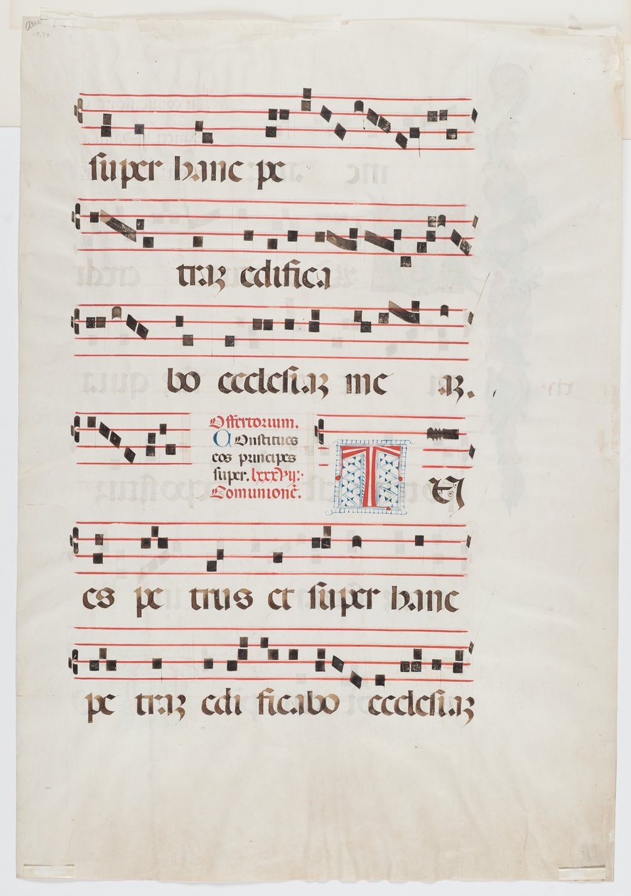 Página de un misal o libro de coro, norte de Italia, primera mitad del siglo XV (tinta sobre vitela) (véase también 499212) de Italian School