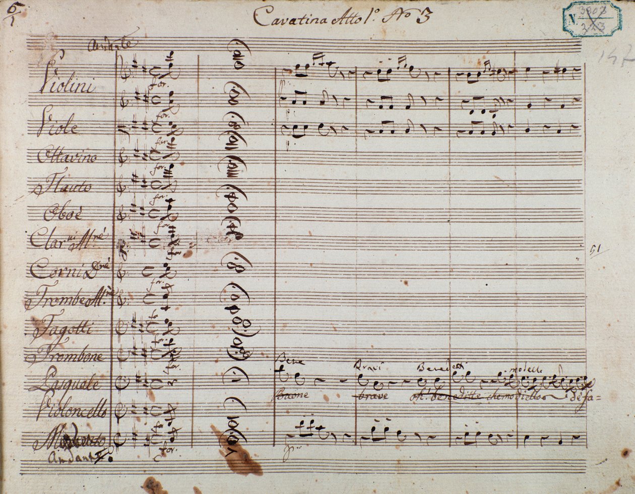 Página de partitura musical del Acto I de la ópera 
