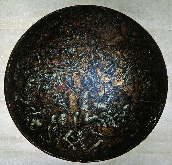 Escudo de desfile con escenas de la historia romana de Italian School