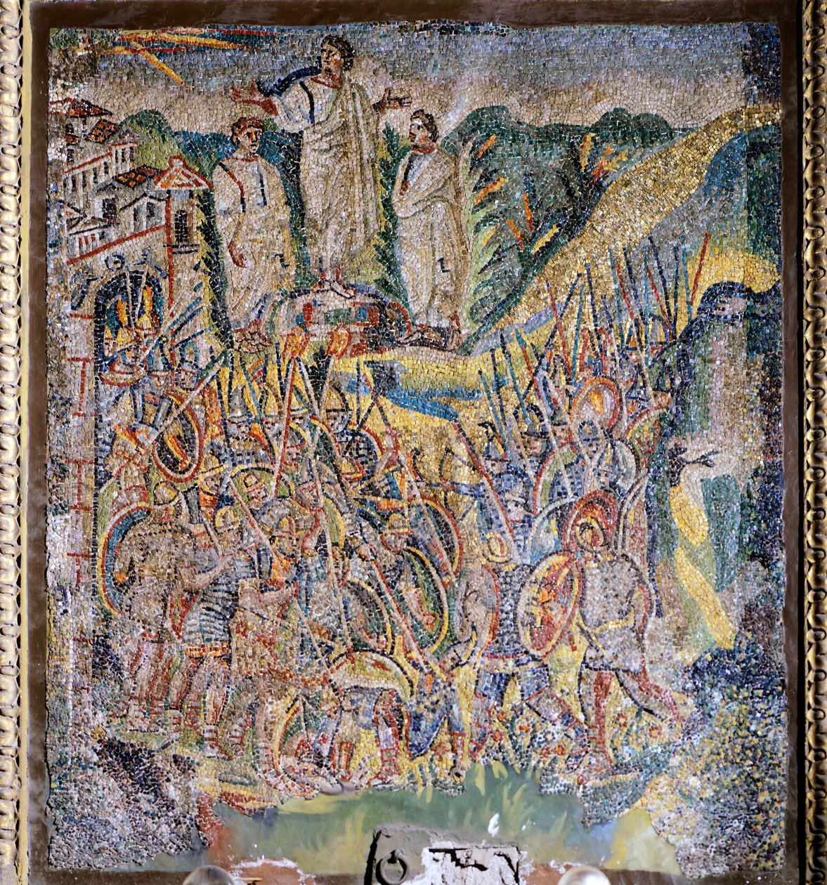 Panel con mosaico, nave central, Basílica de Santa María la Mayor, Roma, Italia, siglo V de Italian School
