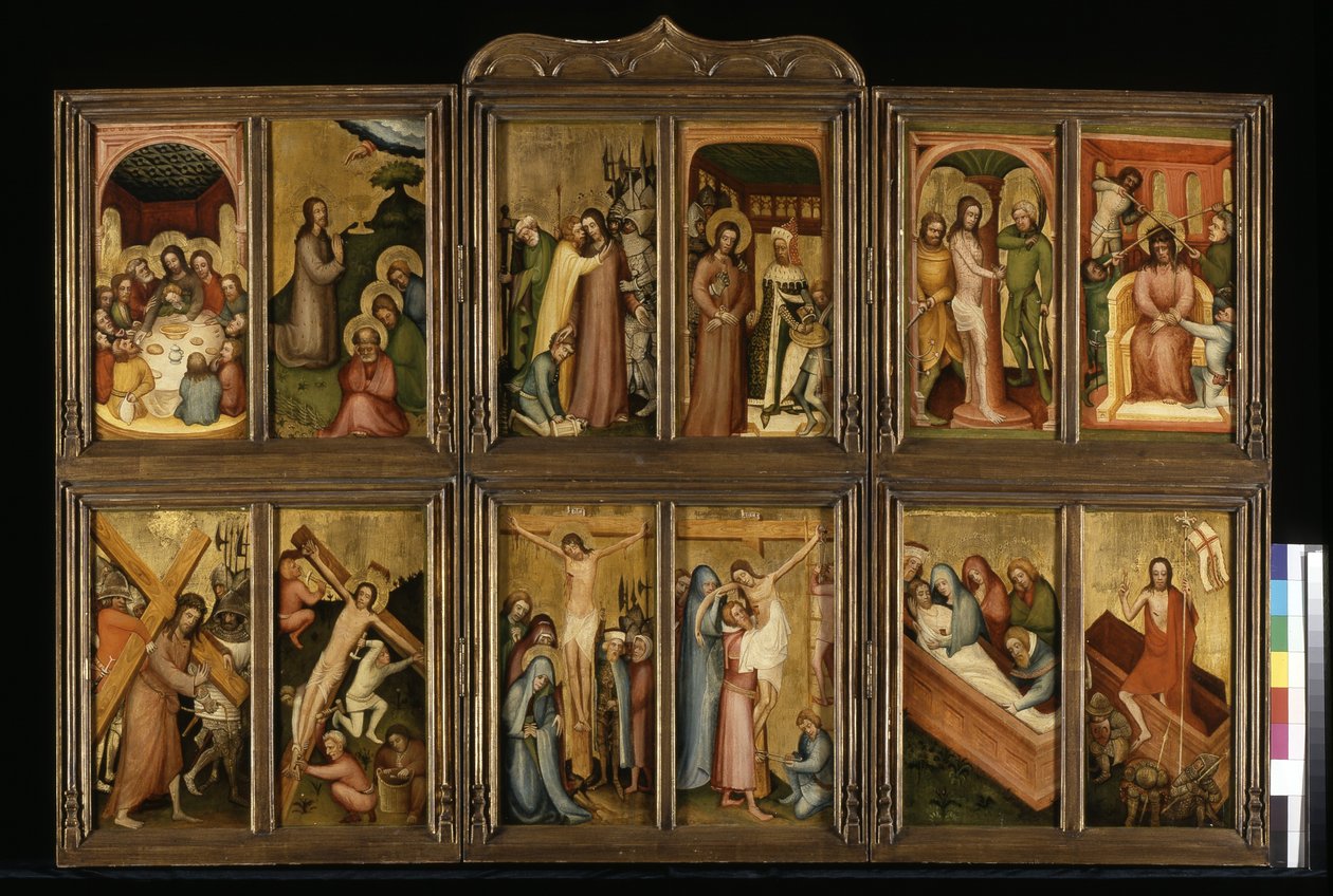 Pasión de Cristo, c.1400 (temple y oro sobre madera) de Italian School