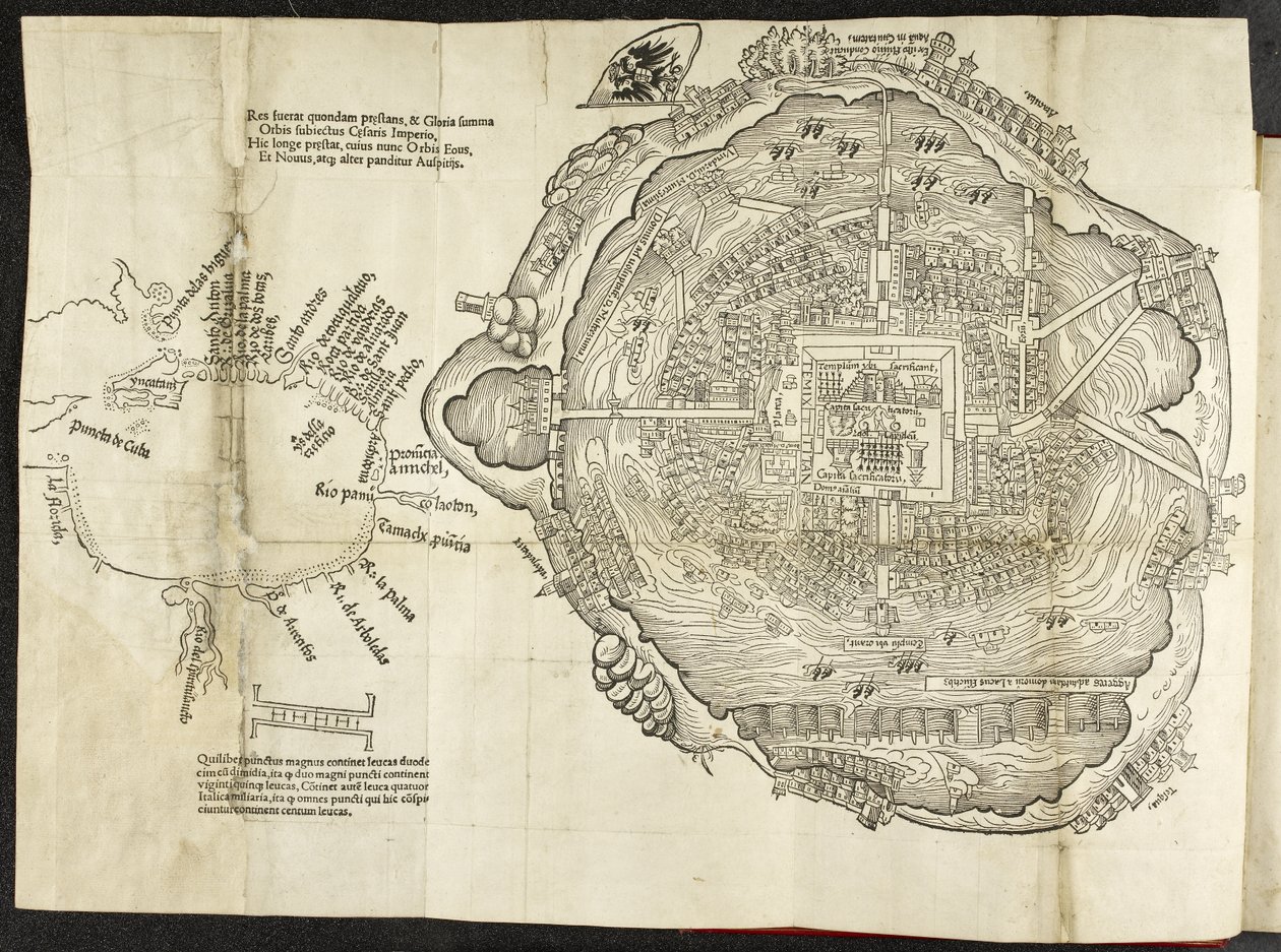 Plan de México, en Hernando Cortés, La preclara narratione di Ferdinando Cortese della Nuoua Hispagna, Venecia de Italian School