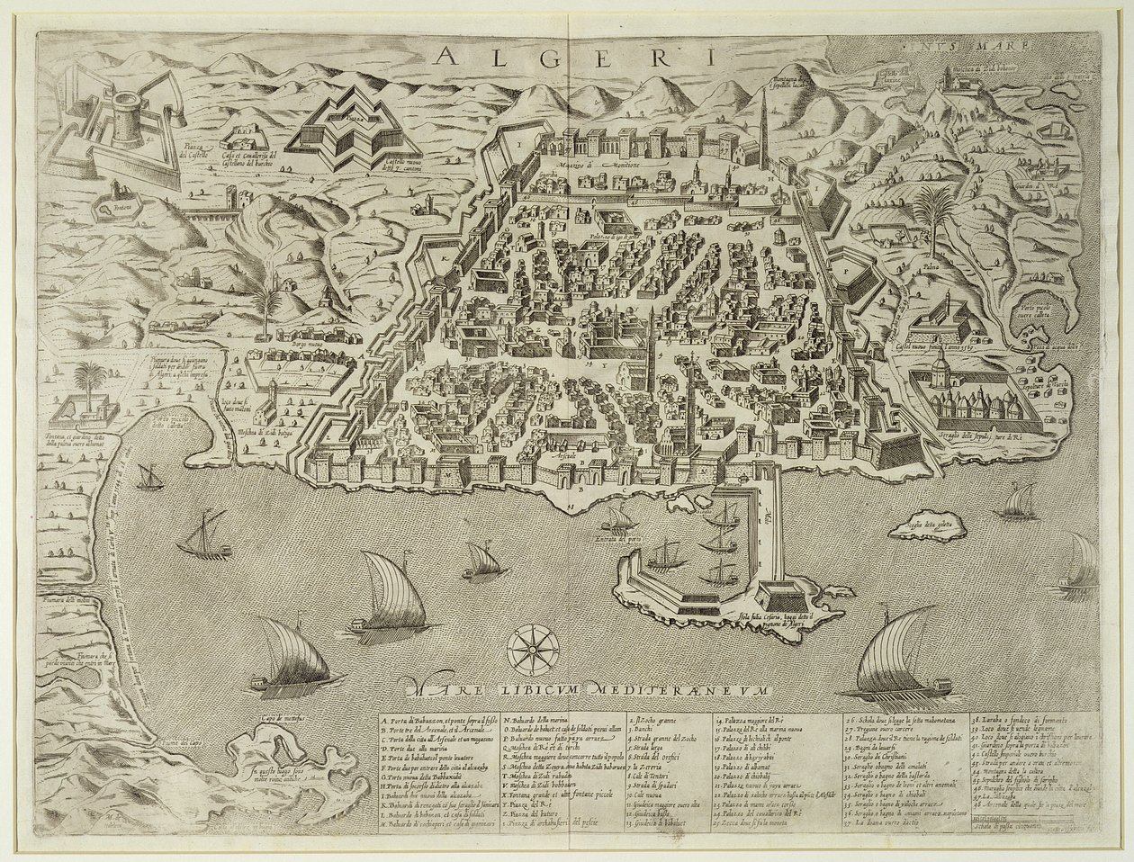Puerto y Ciudad de Argel, c.1572 de Italian School