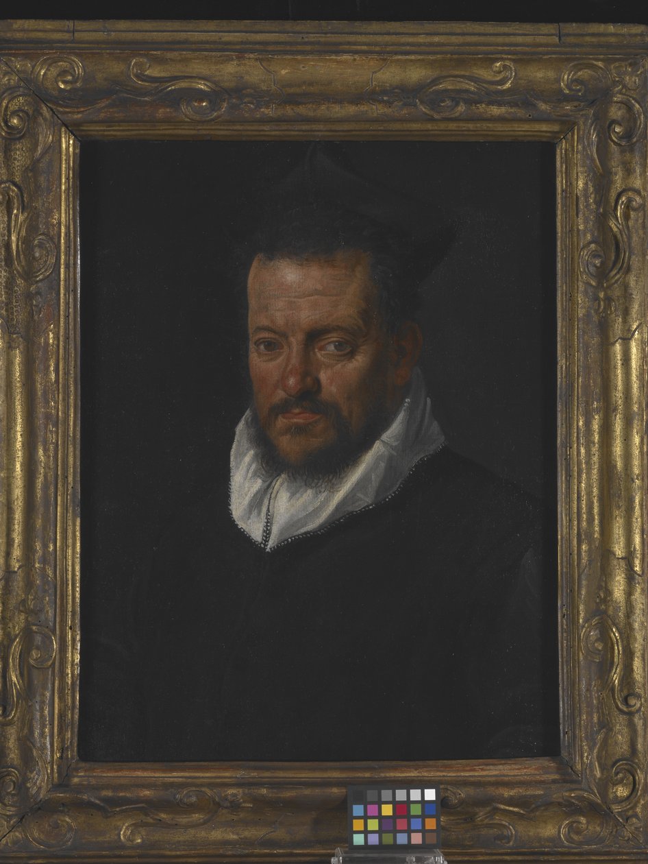 Retrato de un sacerdote (óleo sobre lienzo) de Italian School