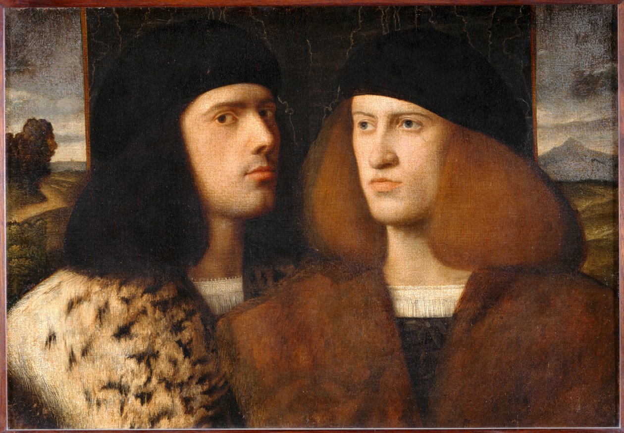Portrait de deux jeunes hommes - Retrato de dos jóvenes ... de Italian School