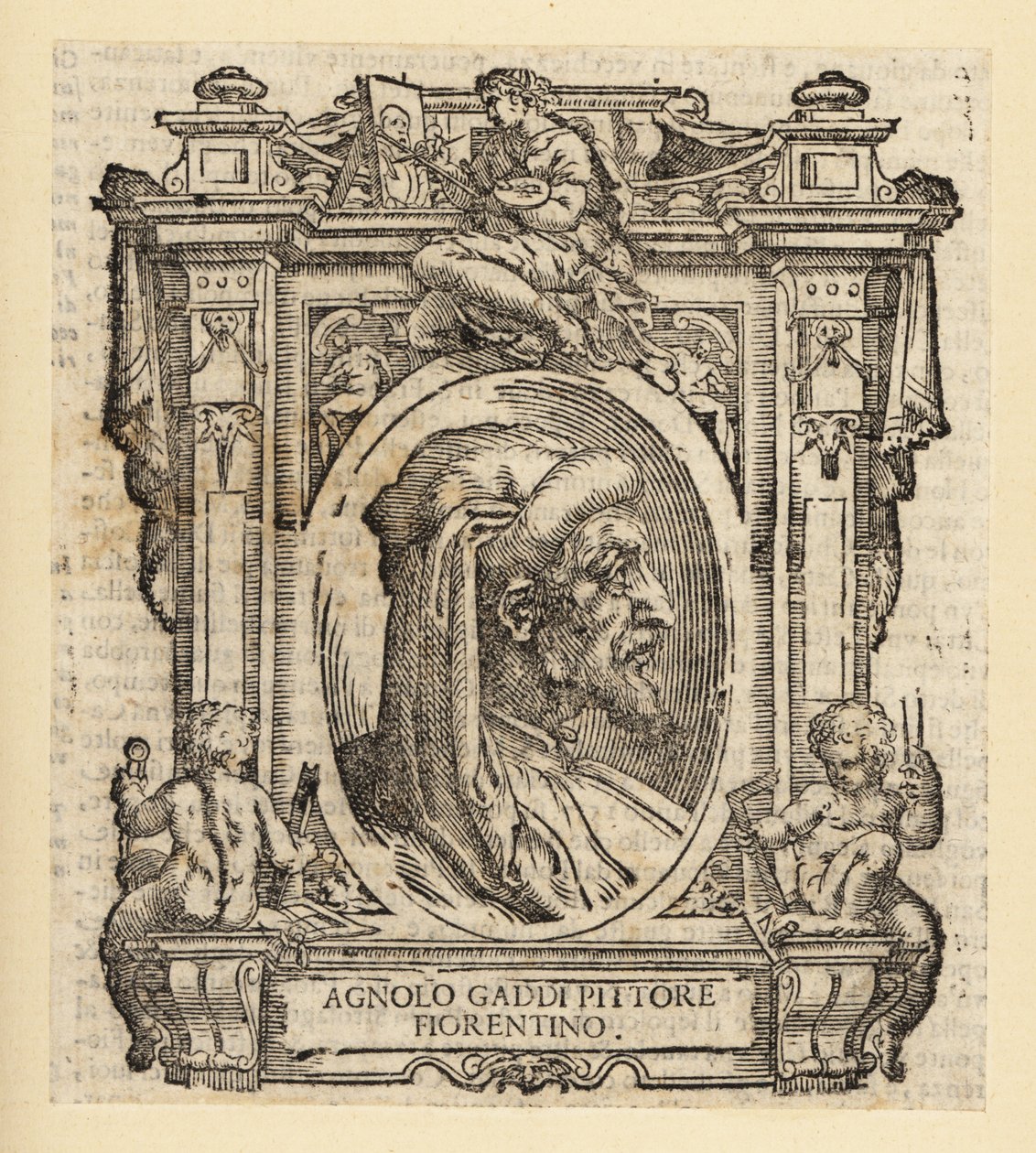 Retrato de Agnolo Gaddi, pintor italiano de Florencia, circa 1350-1396 de Italian School