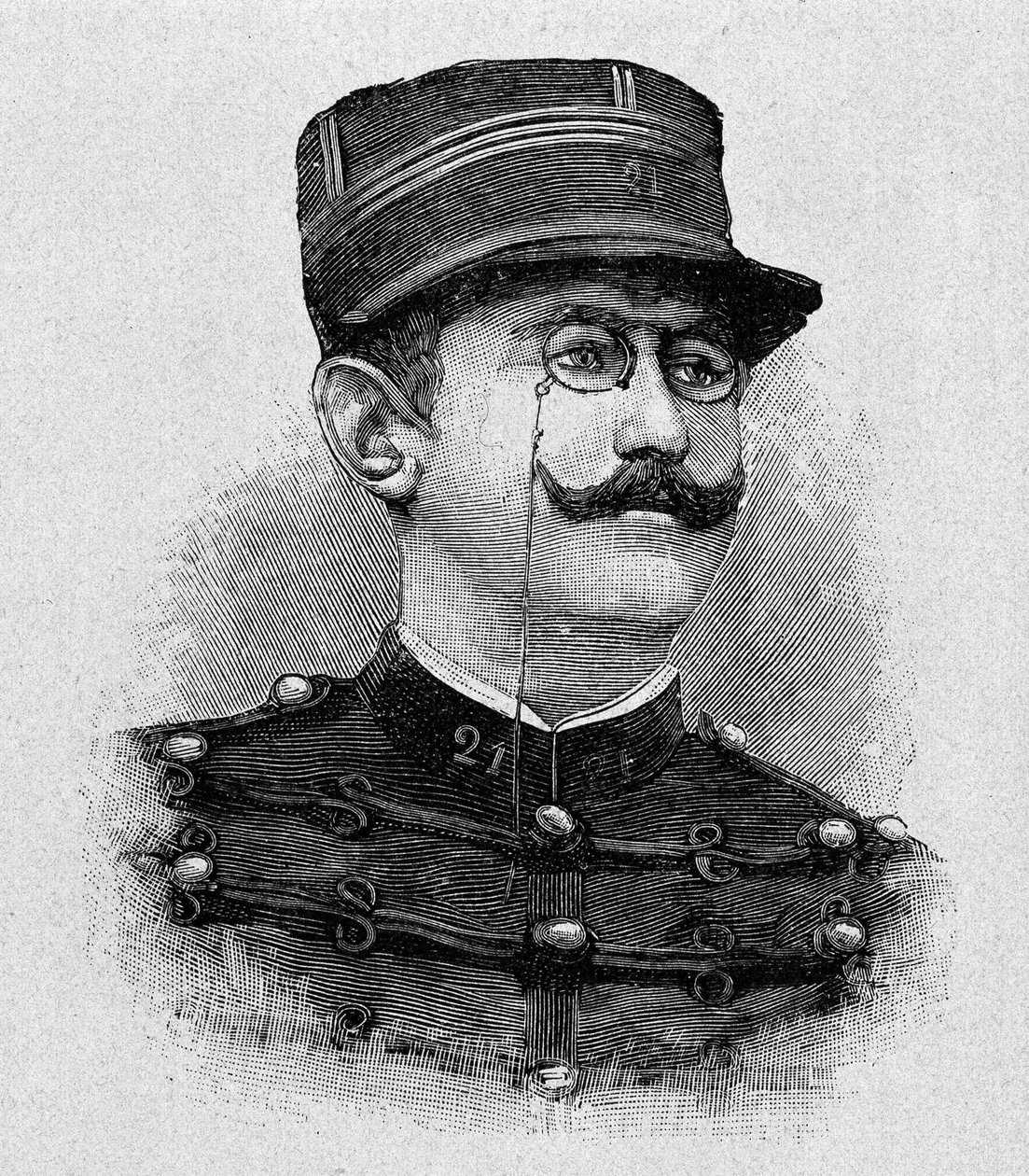 Retrato de Alfred Dreyfus (1859 - 1935) (grabado) de Italian School