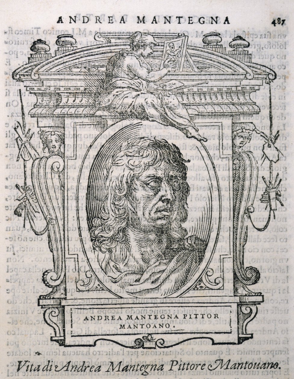 Retrato de Andrea Mantegna (c.1430-1506) de Las vidas de los artistas de Vasari, publicado por primera vez en 1550 de Italian School