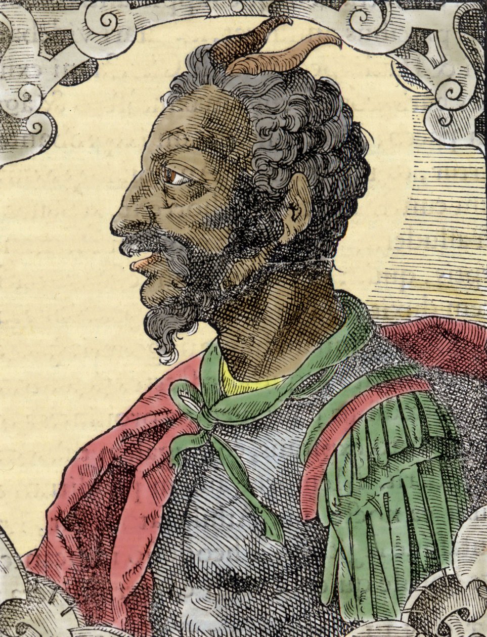 Retrato de Atila de la obra de Bernardino Corio “Elogia Virorum Illustris”, Milán siglo XVI de Italian School