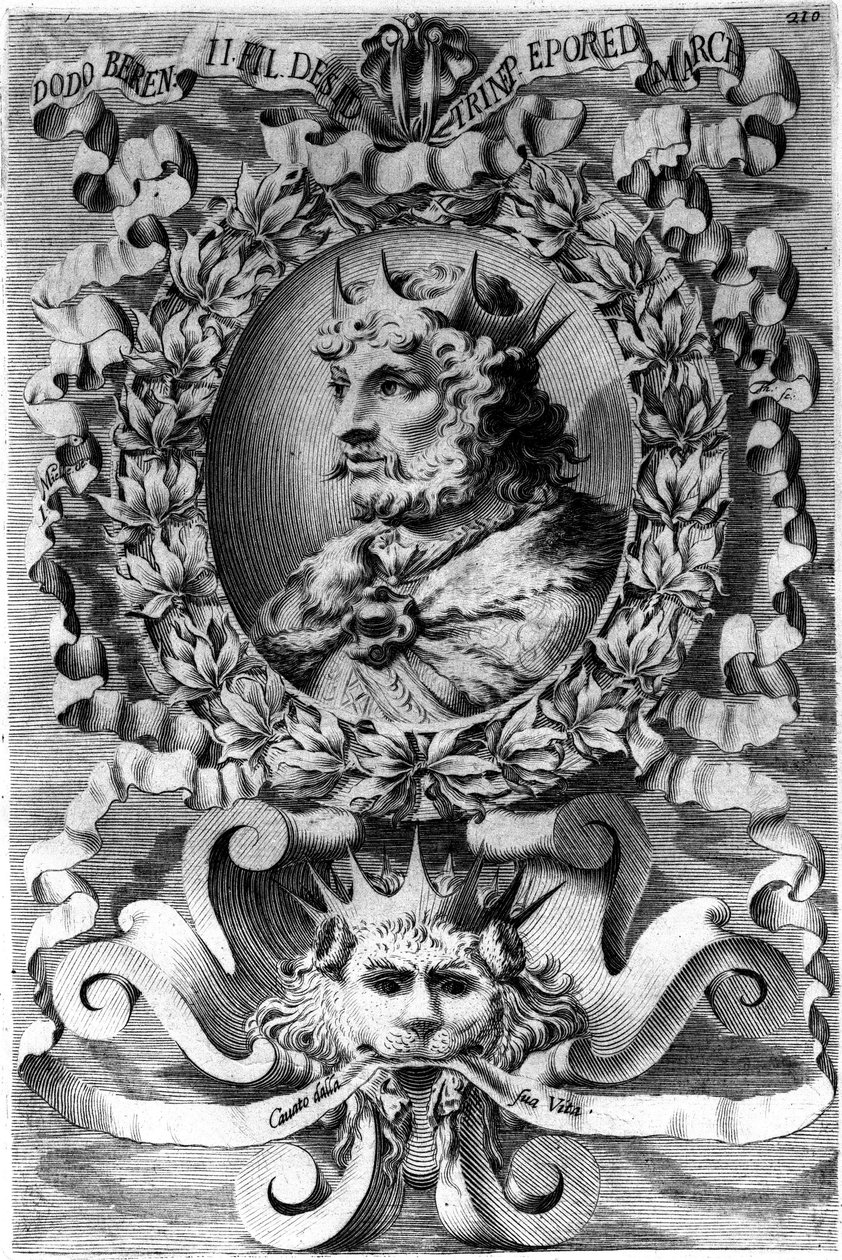 Retrato de Berengario II de Ivrea, Rey de Italia (900-966) Grabado en “Del Regno d