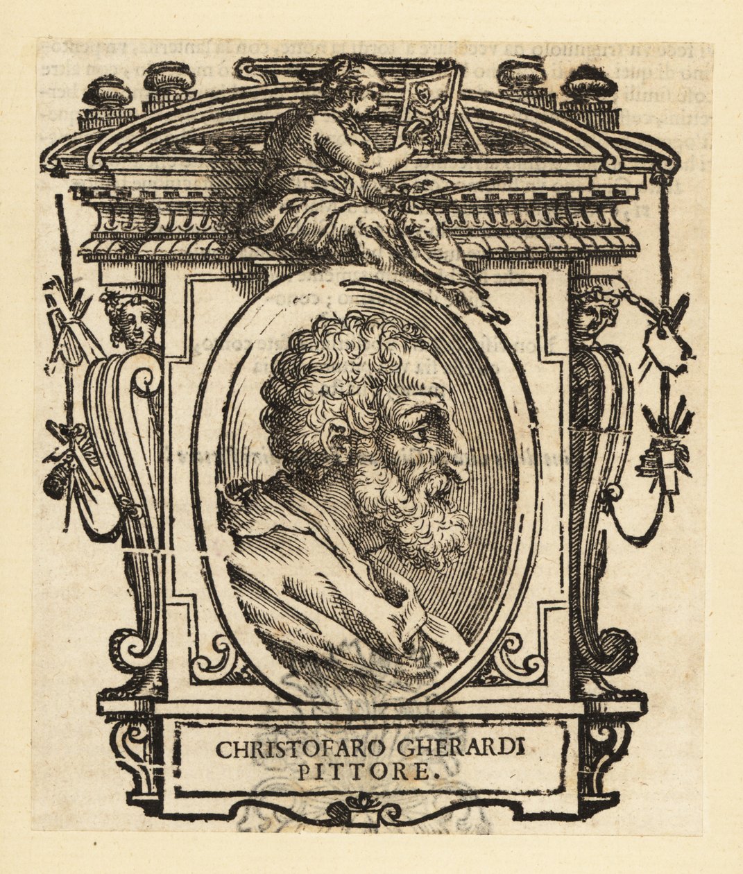 Retrato de Cristofano Gherardi o Cristoforo Gherardi, también conocido como il Doceno, pintor italiano del Renacimiento tardío o período manierista, activo principalmente en Florencia y Toscana de Italian School