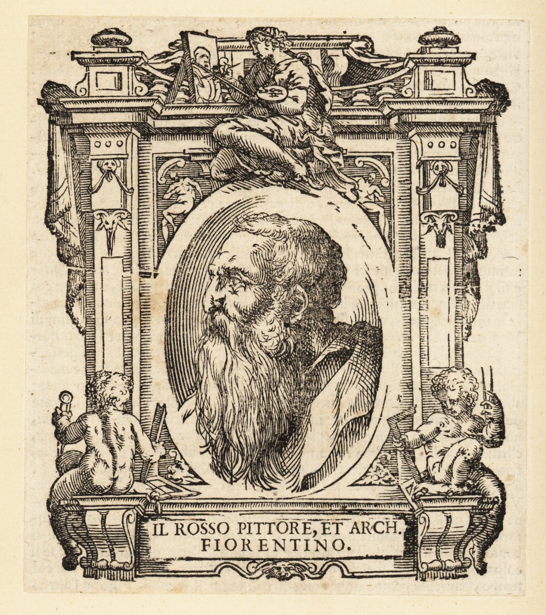 Retrato de Giovanni Battista di Jacopo, conocido como Rosso Fiorentino o Il Rosso, arquitecto italiano y pintor manierista en óleo y fresco de la escuela florentina de Italian School