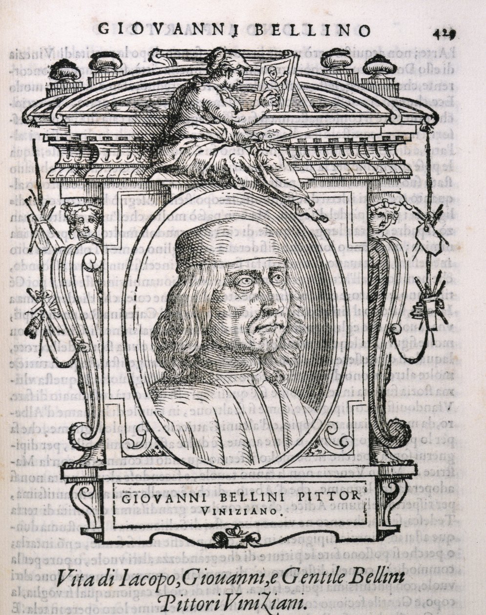 Retrato de Giovanni Bellini (c.1431-1516) de Las vidas de los artistas de Vasari, publicado por primera vez en 1550 de Italian School