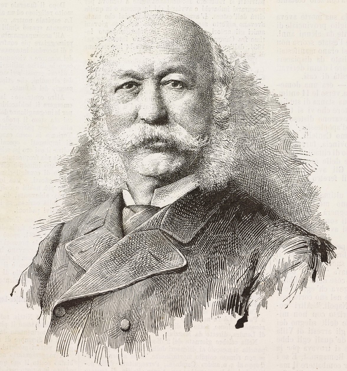 Retrato de Girolamo Cantelli (1815-1884), patriota y político italiano, grabado de una fotografía de Baroni y Gardelli, de L