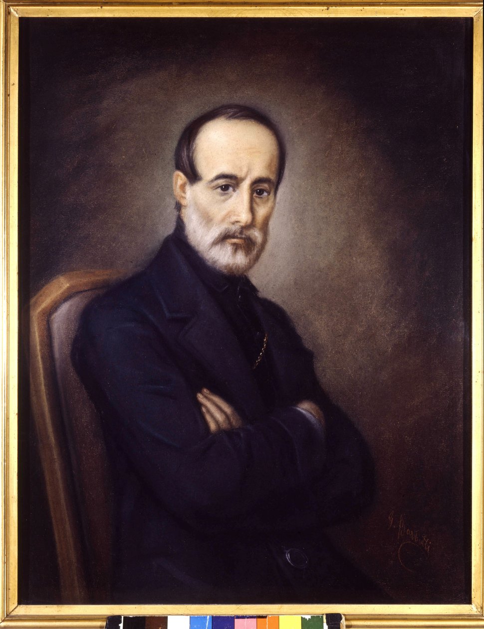 Retrato de Giuseppe Mazzini (1805 o 1808 - 1872). Pintura del siglo XIX. Museo del Risorgimento. Milán de Italian School