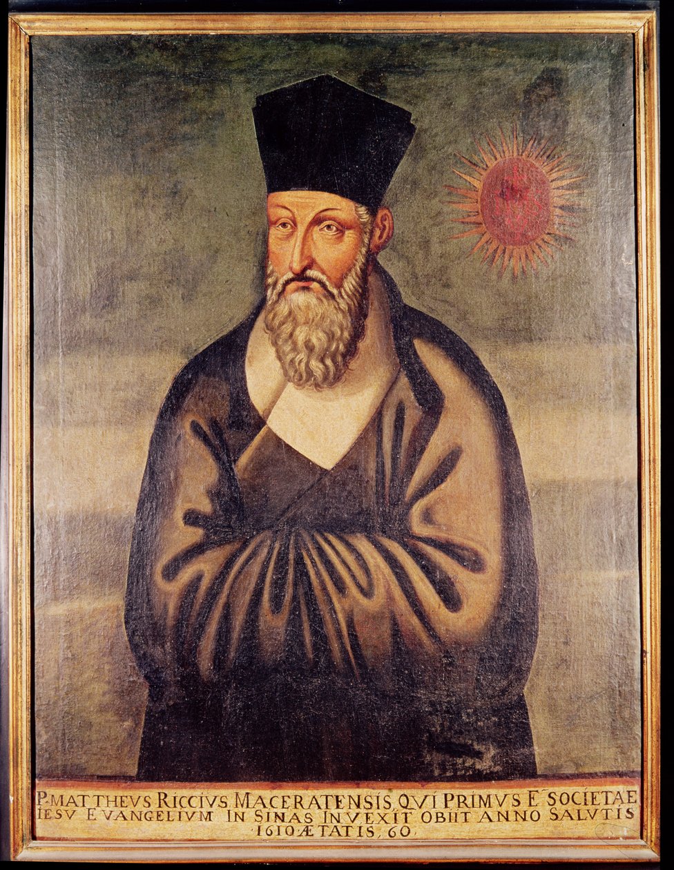 Retrato de Matteo Ricci (1552-1610) misionero italiano, fundador de la misión jesuita en China de Italian School