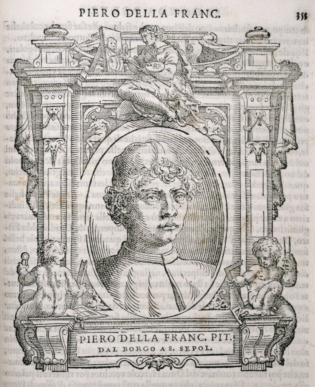 Retrato de Piero della Francesca (1415-92) de Las vidas de los artistas de Vasari, publicado por primera vez en 1550 de Italian School