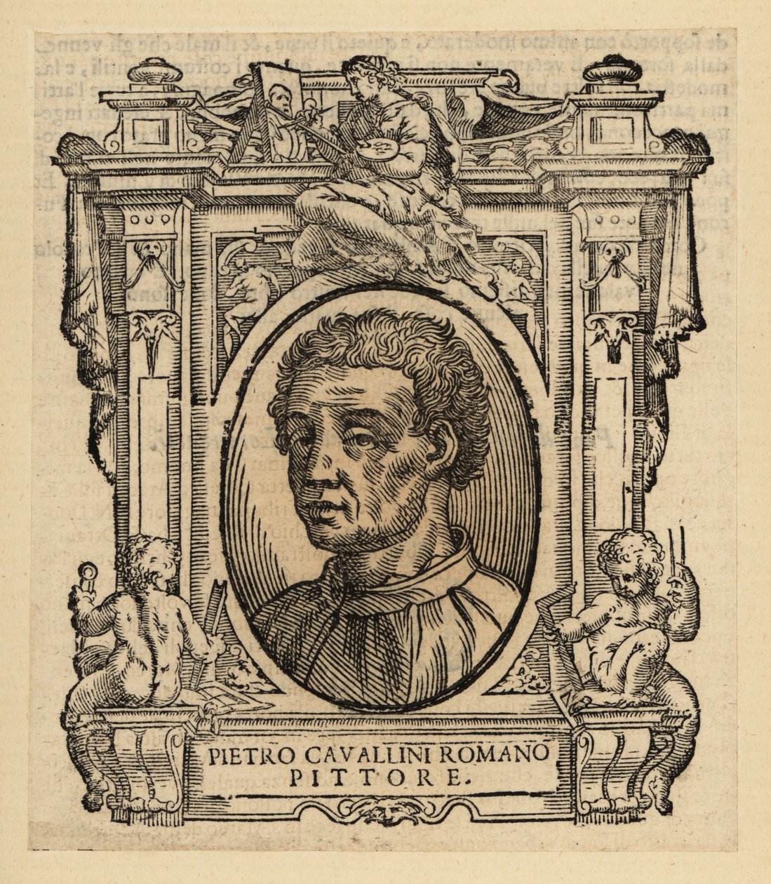Retrato de Pietro Cavallini, pintor y diseñador de mosaicos italiano de la Edad Media tardía de Italian School