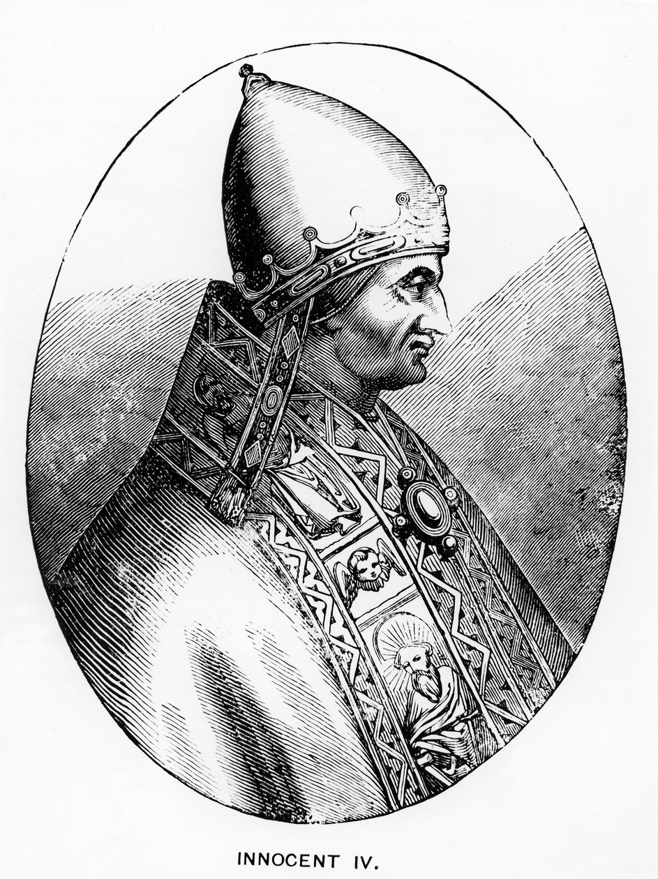 Retrato del Papa Inocencio IV (m.1254) ilustración de Ciencia y Literatura en la Edad Media y Renacimiento, escrita y grabada por Paul Lacroix, 1878 de Italian School