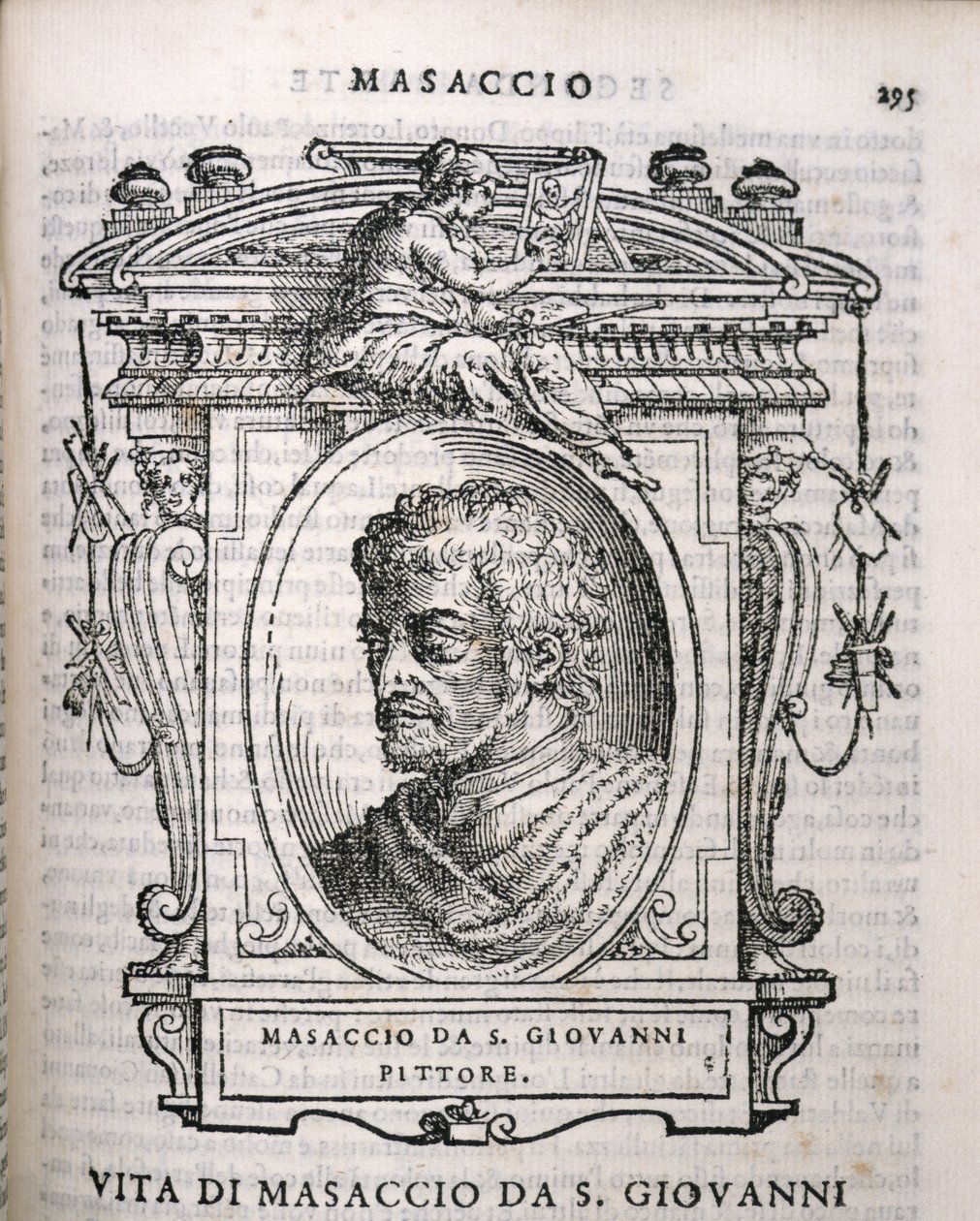 Retrato de Tomaso Masaccio (1401-28) de Las vidas de los artistas de Vasari, publicado por primera vez en 1550 de Italian School
