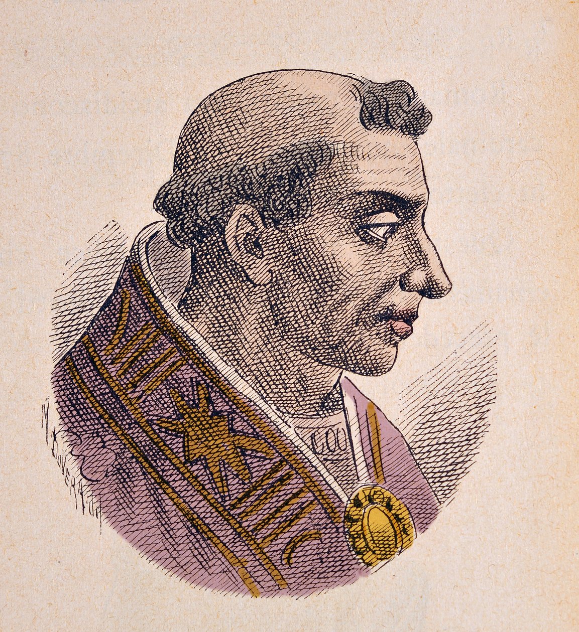 Retrato del Papa Adriano II (867-872) de Italian School