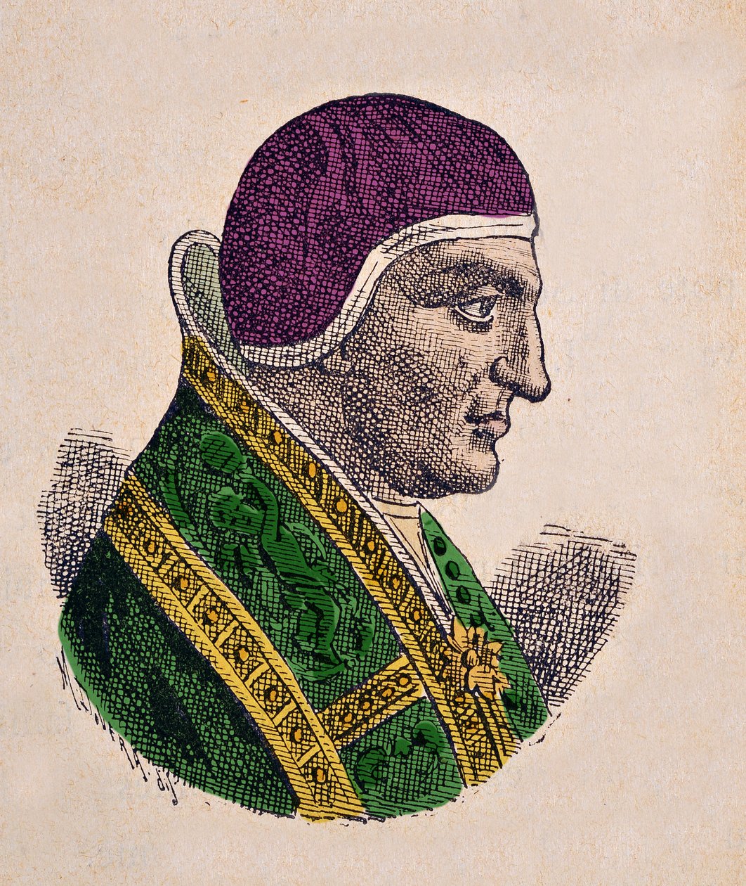 Retrato del Papa Agapito II (946-955) de Italian School