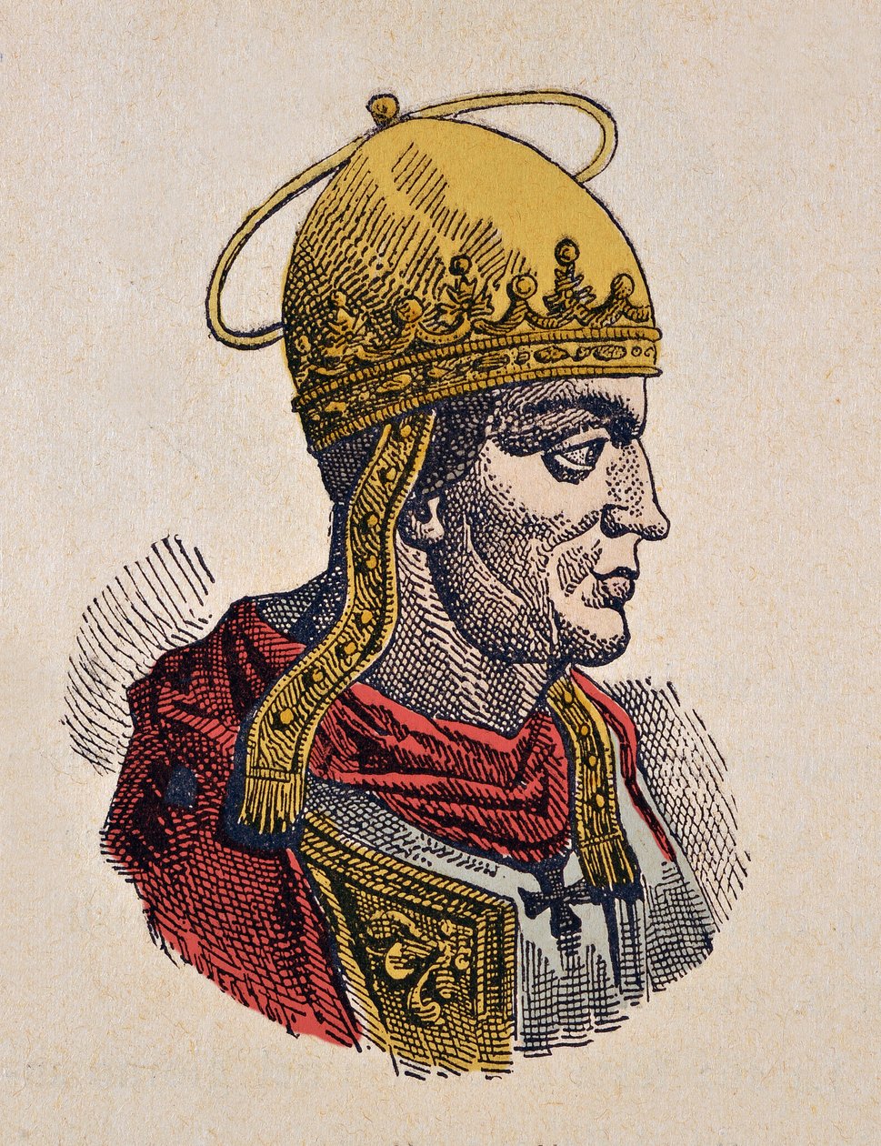 Retrato del Papa Hilario (461-468) de Italian School