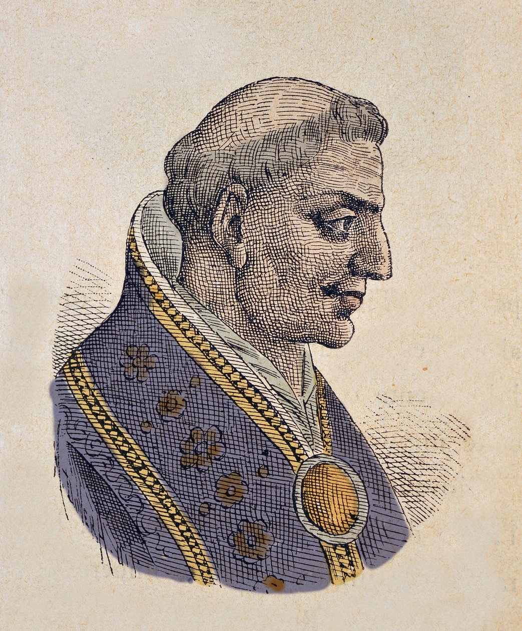 Retrato del Papa Sisinnio (708) de Italian School