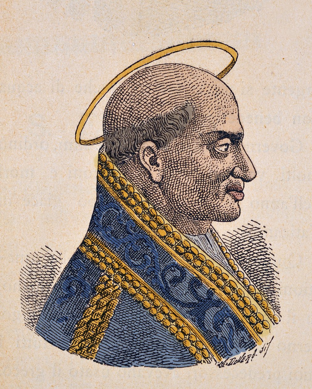Retrato del Papa Zeferino (199-217) de Italian School