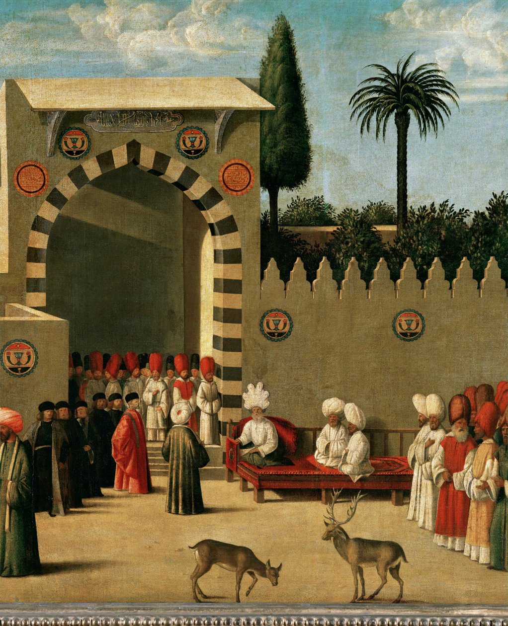 Recepción de una embajada veneciana en una ciudad oriental ... de Italian School