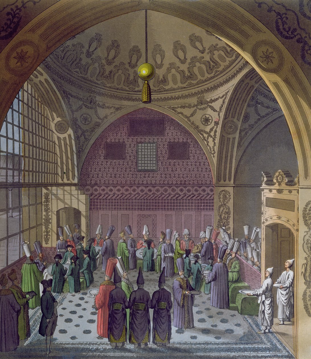 Recepción de los embajadores occidentales por el Gran Visir del Sultán en Constantinopla, c.1820 de Italian School