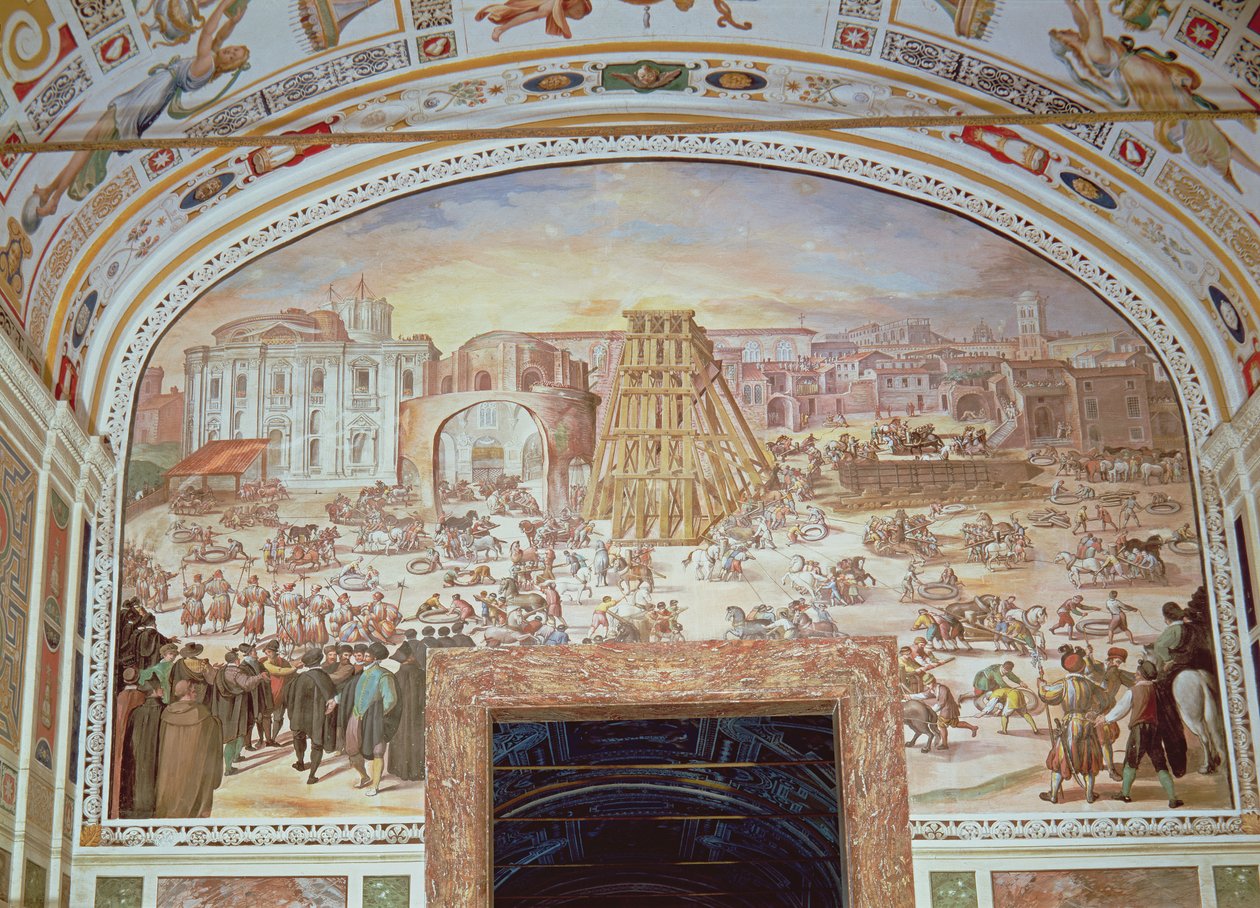 Remoción del Obelisco del Circo de Nerón de Italian School