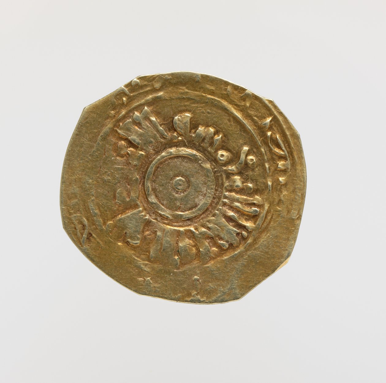 Reverso del Tari de Amalfi con epigrafía pseudo-cúfica (oro) de Italian School