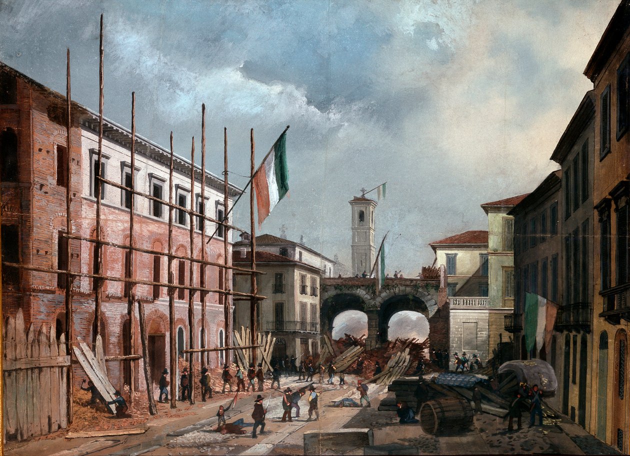 Revoluciones de 1848, Cinco Días de Milán: defensa del arco de Porta Nuova el 19 de marzo de Italian School