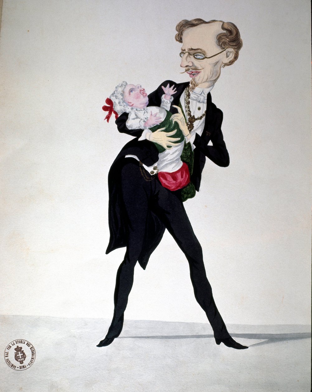 Risorgimento: caricatura representando al Ministro de Finanzas Bettino Ricasoli (1809-1880) 1865 de Italian School