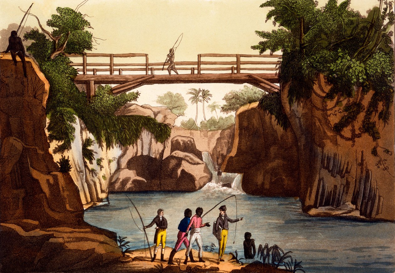 Río Roccie cerca de San Benedetto, Isla de Madagascar, de Costumi dei... de Italian School