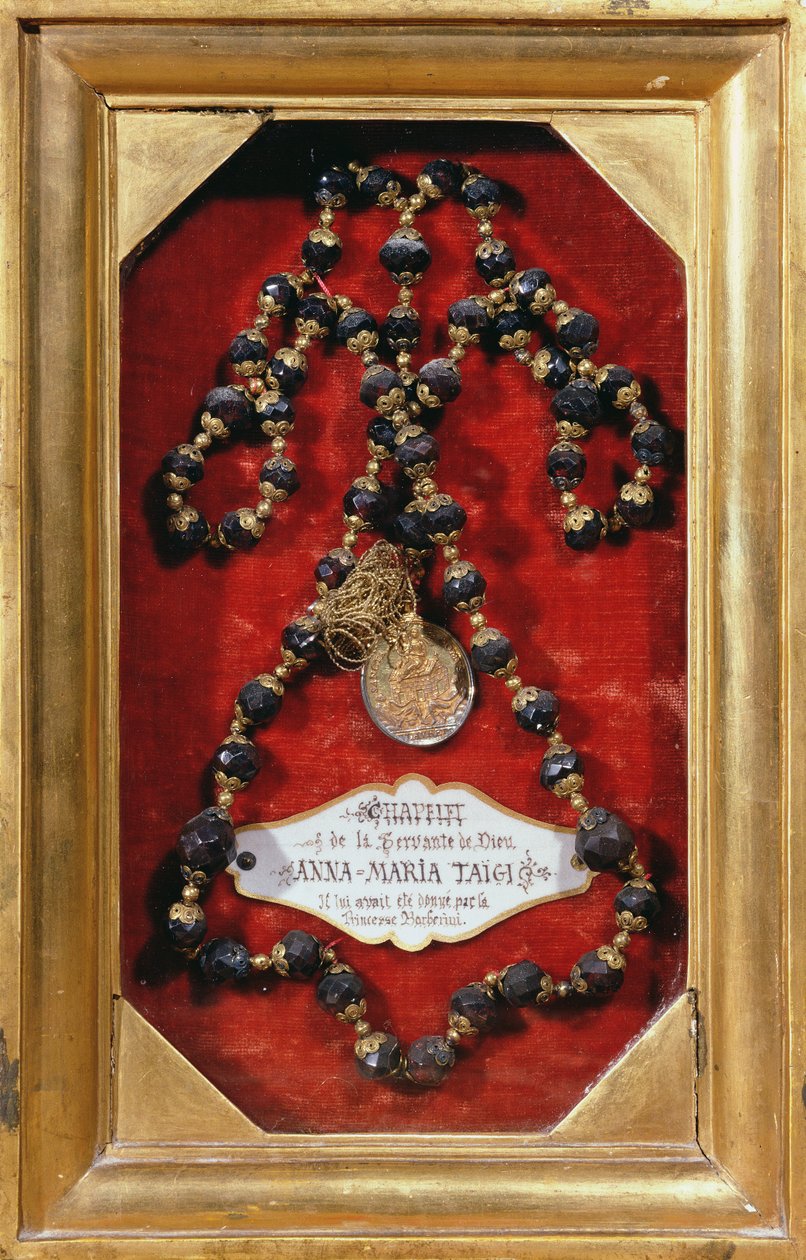 Rosario dado a Anna-Maria Taigi por la Princesa Barberini (oro y piedra preciosa) de Italian School