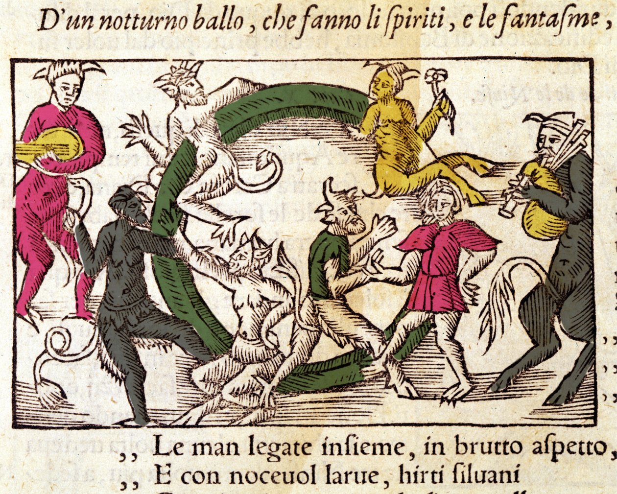 Ceremonia de sabbat con brujas. Grabado por Olaus Magnus (1490 - 1557), religioso y geógrafo sueco, “Historia de Gentis Septentrionalibus”, Venecia de Italian School
