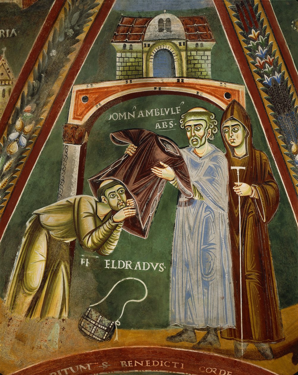 San Heldrad regresa de Santiago de Compostela, en la Capilla de los Santos Heldrad y Nicolás de Italian School