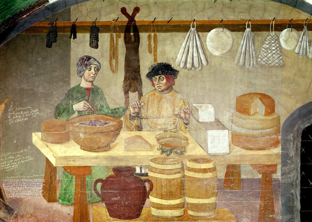 Vendedores de salchichas y queso (al fresco) de Italian School