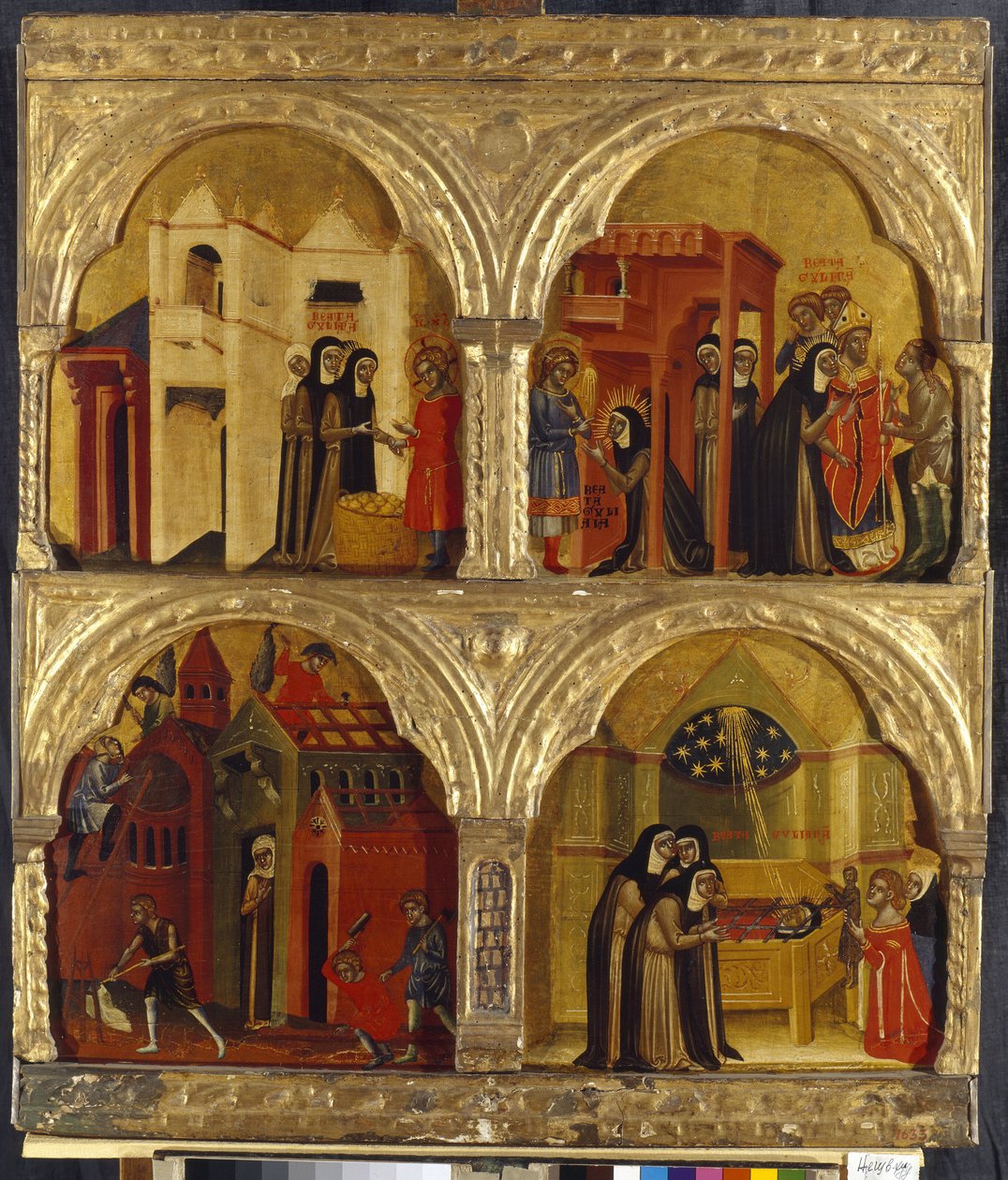 Escena de la vida de Santa Juliana. Pintura de un maestro veneciano, témpera sobre tabla, segunda mitad del siglo XIV. Arte italiano, Edad Media, Arte gótico. Hermitage estatal, San Petersburgo. de Italian School
