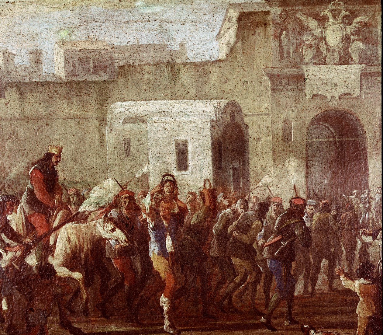 Escena de castigo de ladrones en la época de Masaniello (detalle) de Italian School