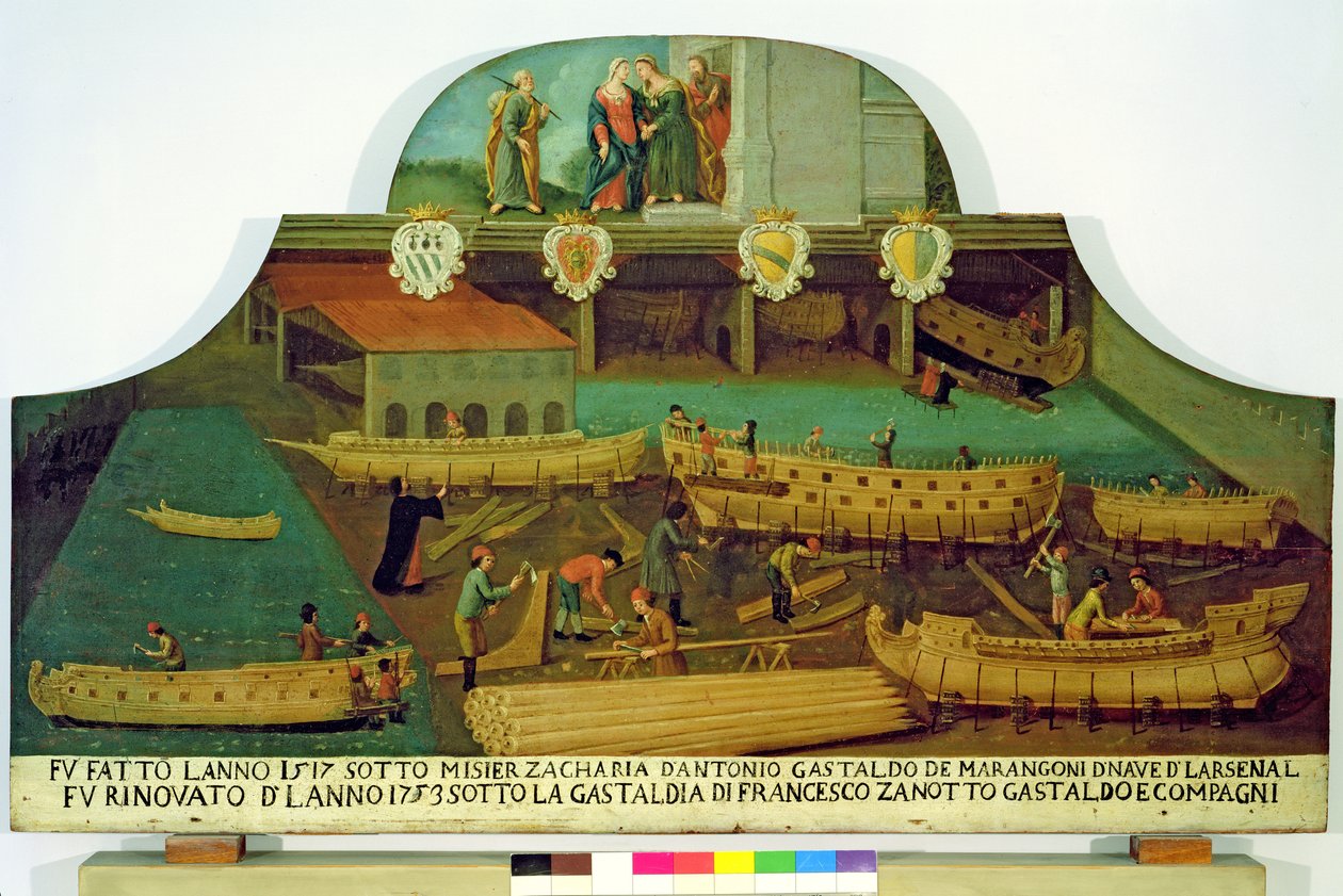 Letrero para la familia Marangoni de constructores de barcos, veneciano, 1517 de Italian School
