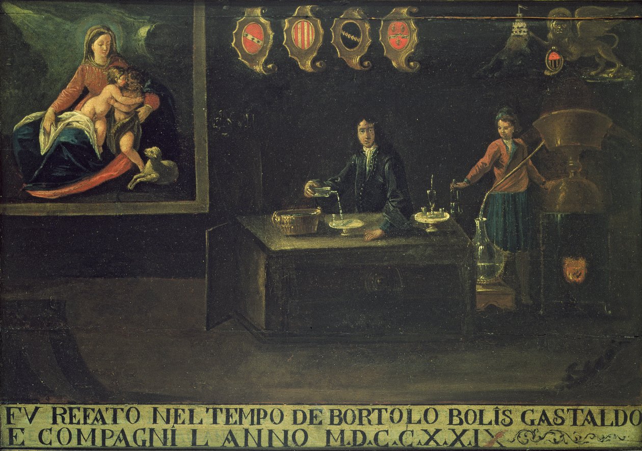 Signo del Gremio de Farmacéuticos Venecianos, 1729 de Italian School