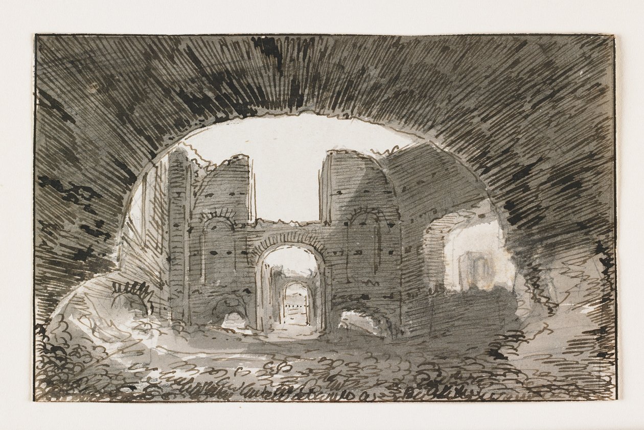 Boceto de los Baños de Caracalla de Italian School
