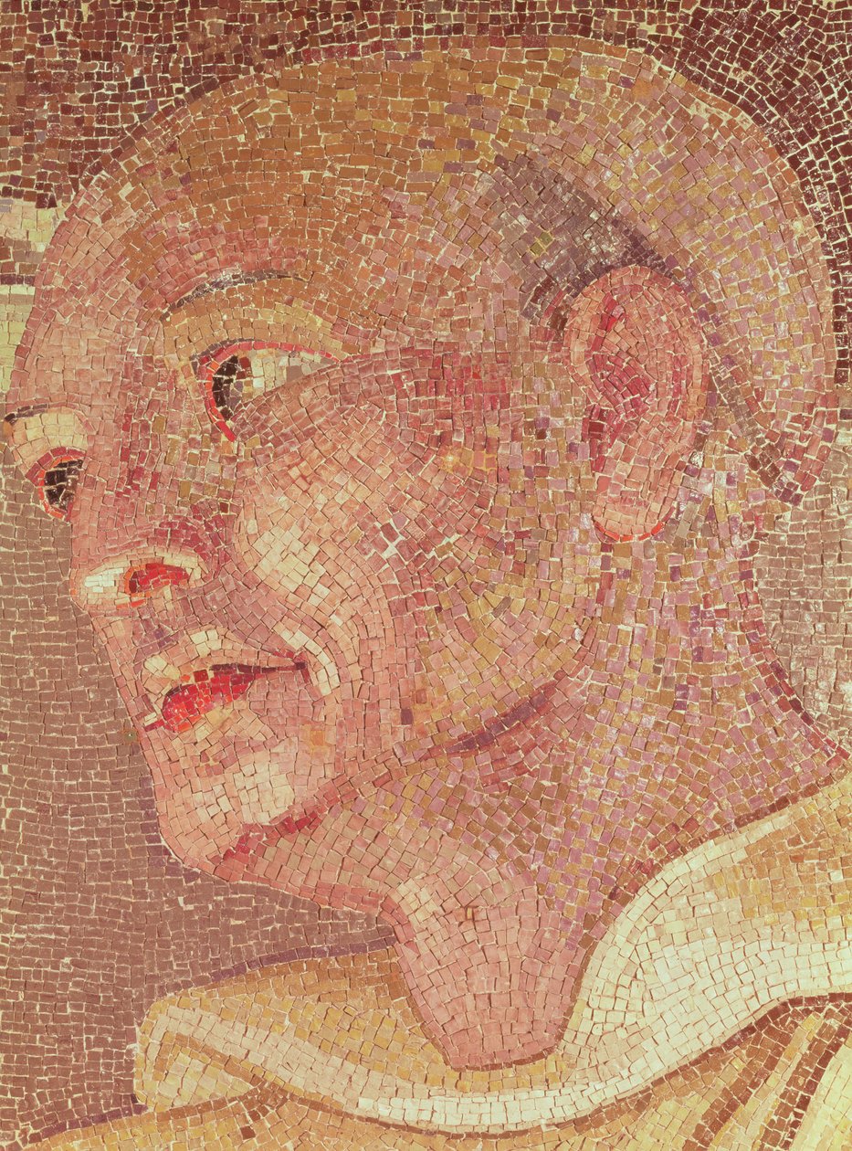 San Bernardo de Claraval (c.1090-1153) de la Cripta de San Pedro (mosaico) (detalle) de Italian School